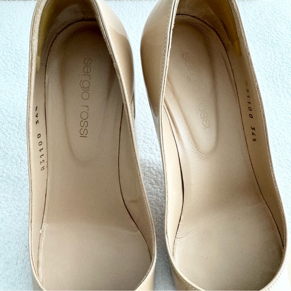 Sergio Rossi Mid-Heel Patent Calfskin Pump Blush 34.5 - Picture 11 of 15
